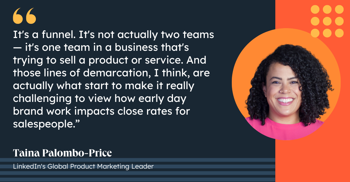 Taina funnel quote on sales marketing alignment