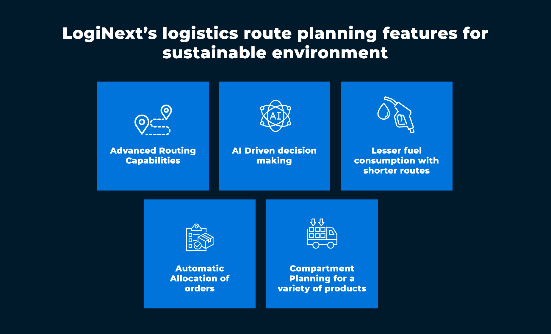 Features offered by LogiNext for logistics route planning and optimization