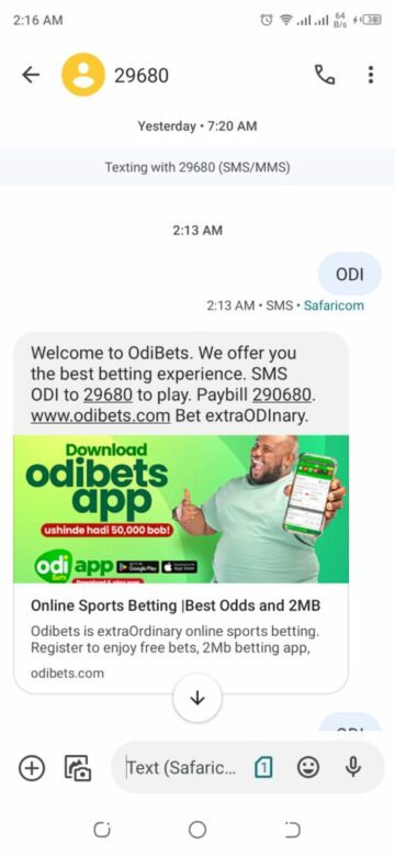 Cómo registrarse en una cuenta Odibets y apostar vía SMS - Trucos de apuestas deportivas