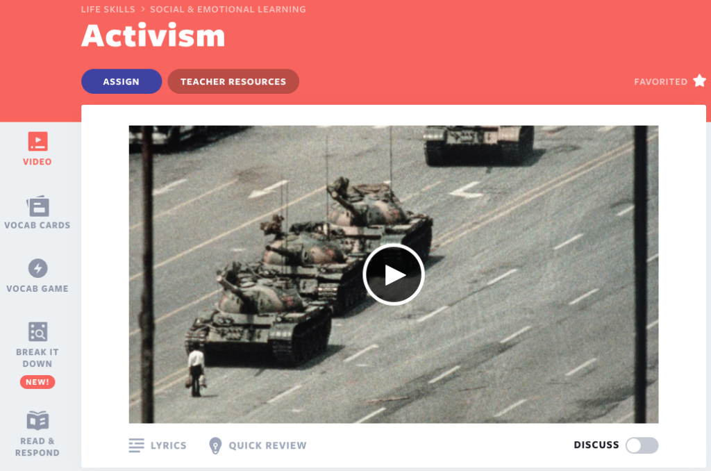 Activism video lesson