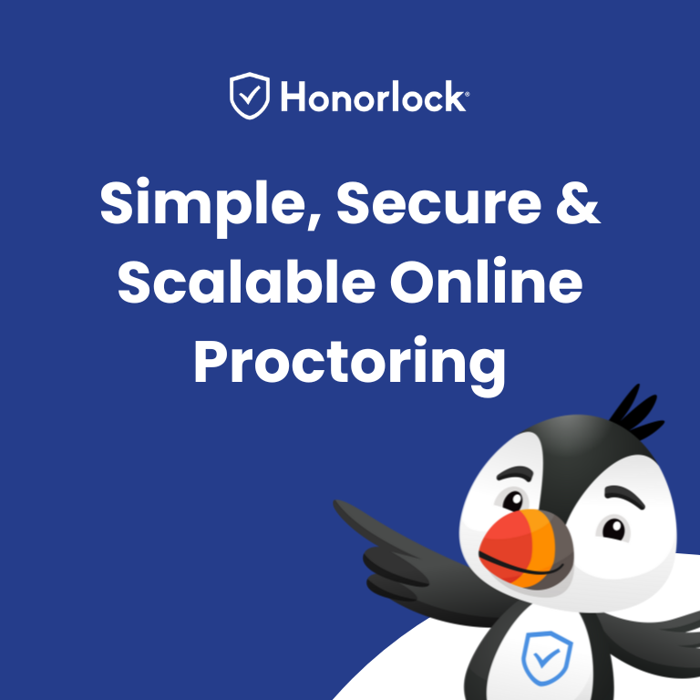 Honorlock: Simple, secure & scalable online proctoring (penguin picture)