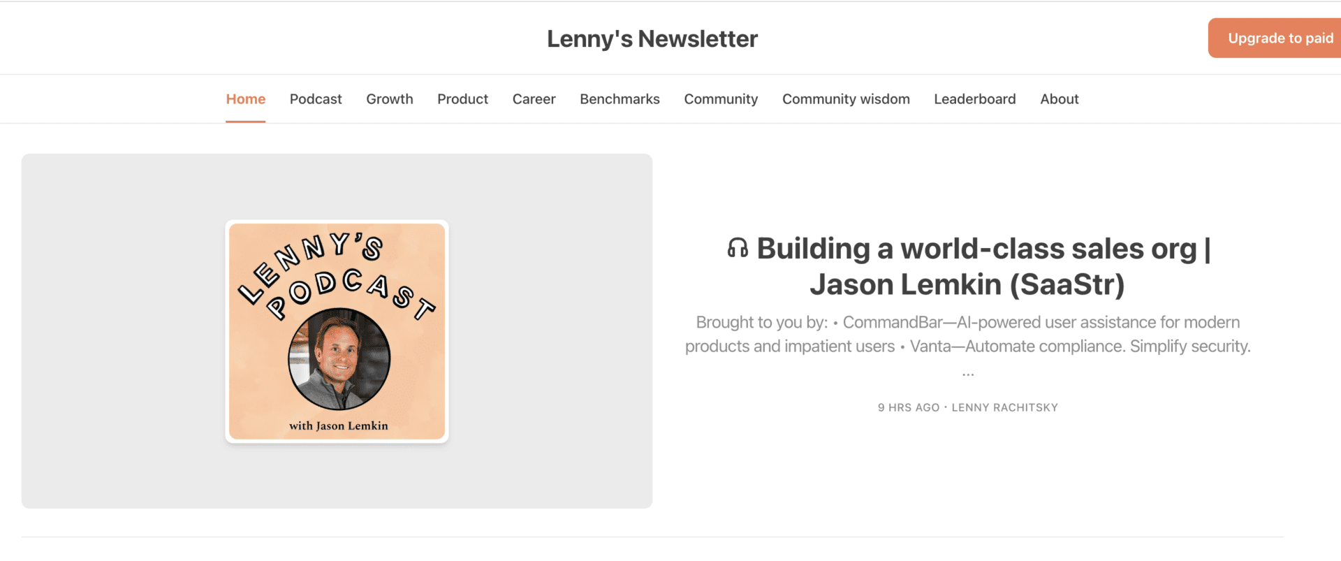 SaaStr on Lenny's Podcast: How To Build a World-Class Sales Organization | SaaStr