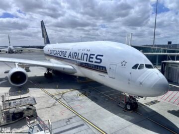 Poslovni razred A380 družbe Singapore Airlines na zgornjem nivoju, Melbourne–Singapur: AirlineReporter