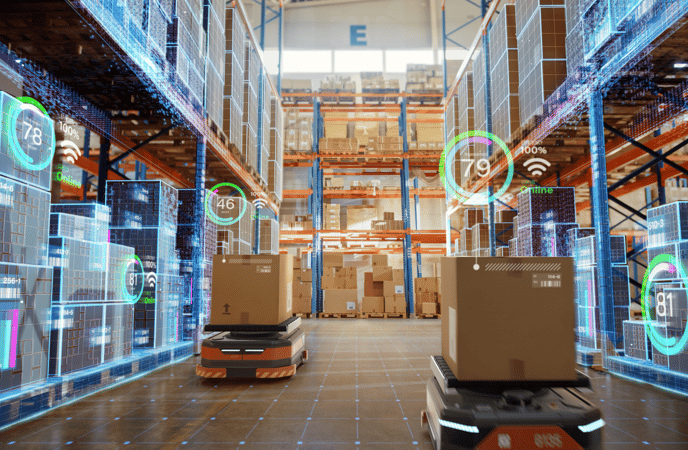 An image of an automated warehouse.