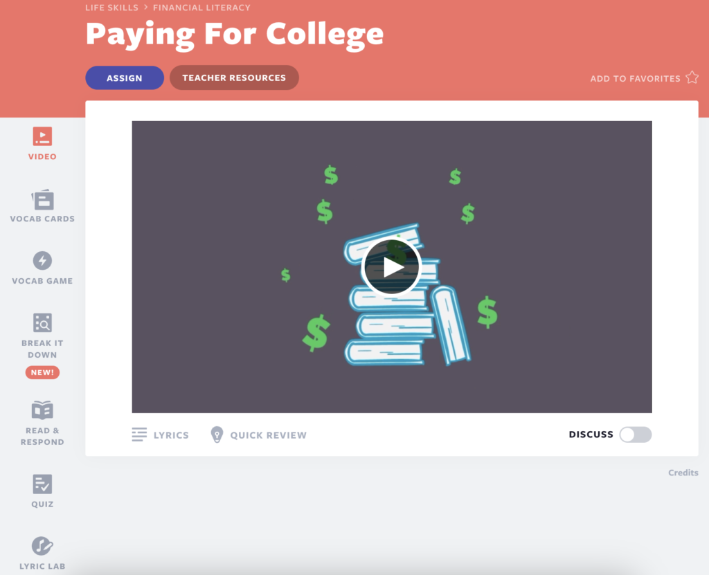 Paying for College video lesson