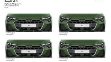 A 2025-ös Audi A3 új megjelenést kapott, beleértve a személyre szabható fényszórókat