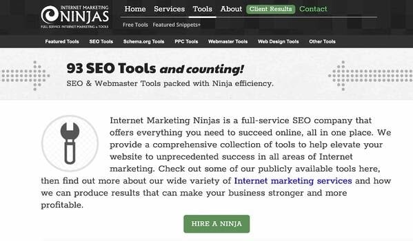 free SEO Tool: Internet Marketing Ninjas