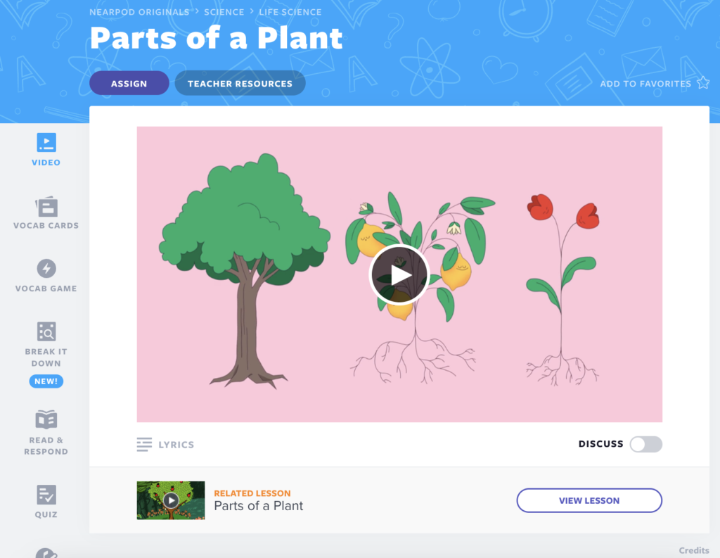 Parts of a Plant video lesson