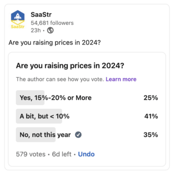 76% de vocês estão aumentando os preços em 2024 | SaaStr