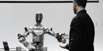 На рисунке стартапа с искусственным интеллектом показан разговорный робот, оснащенный технологией OpenAI – расшифровать