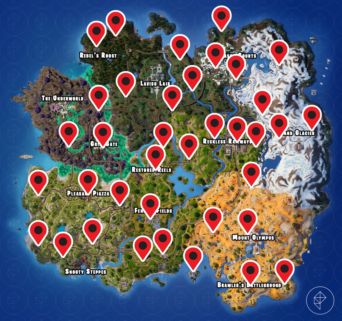 All Shadow Briefings locations in Fortnite Chapter 5 Season 2