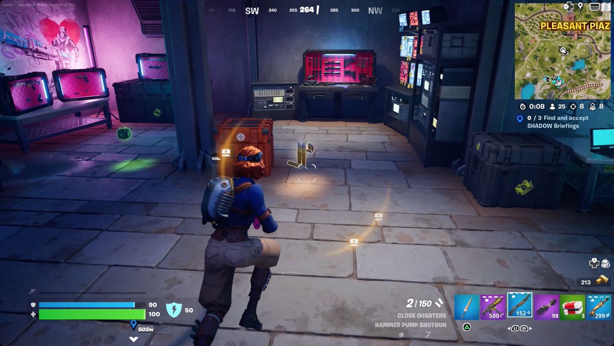 Fortnite player entering a Weapons Vault