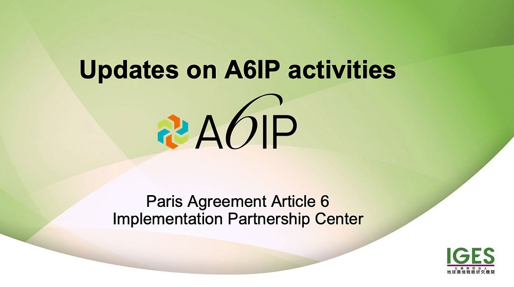 Article 6 Implementation Partnership Recent Updates.