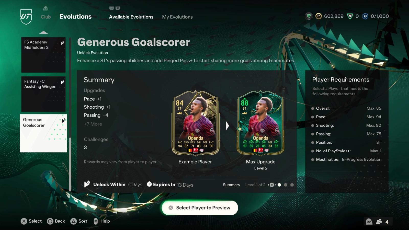 FC 24: Generous Goalscorer Evolutions Guide