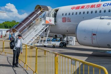 First C919 jet owned by China Eastern Airlines completes first overseas debut