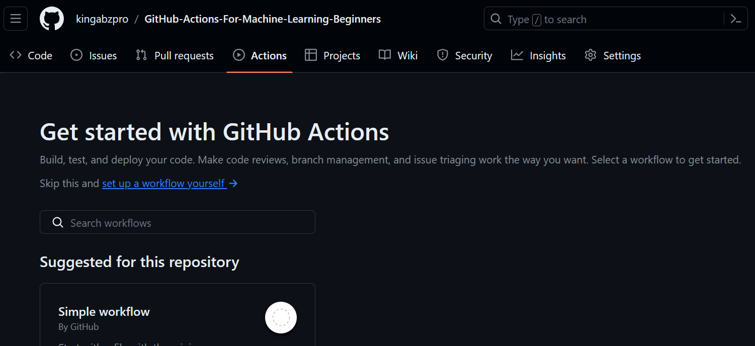 GitHub-handlinger for nybegynnere av maskinlæring