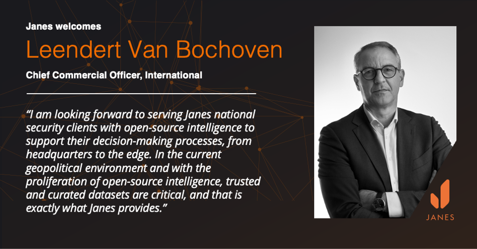 Janes toivottaa Leendert Van Bochovenin tervetulleeksi kansainväliseksi kaupalliseksi johtajaksi