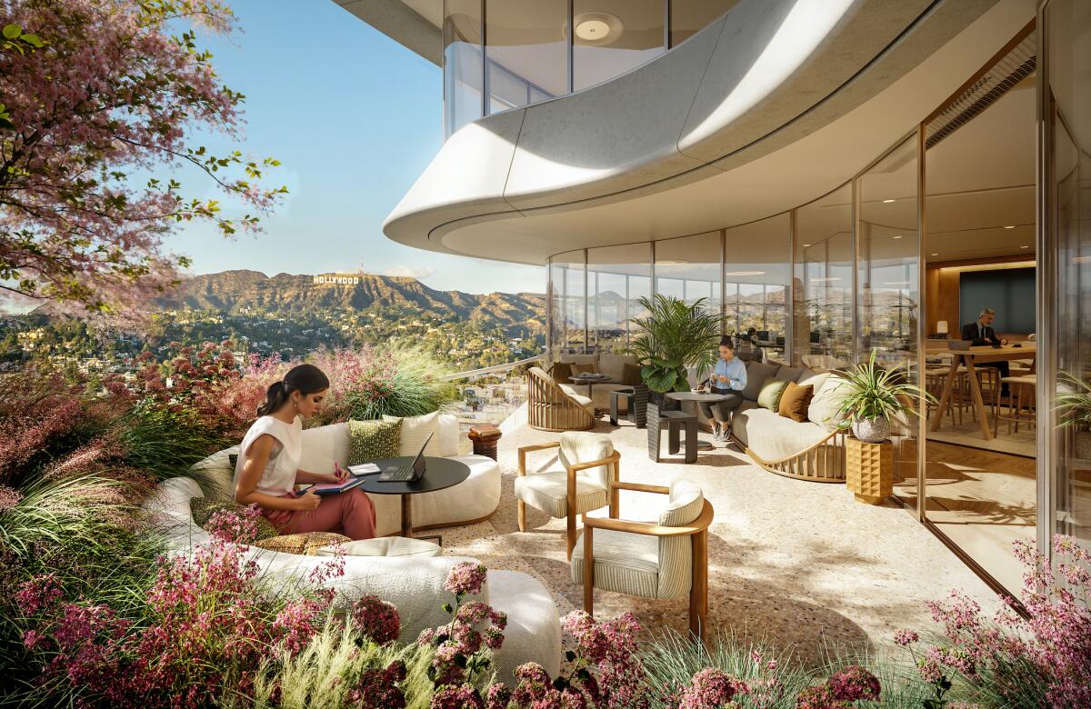 Hollywoodi Stari büroohoone plaanid nõuavad haljastatud väliterrasse, mis teenindavad üürnikke igal korrusel.