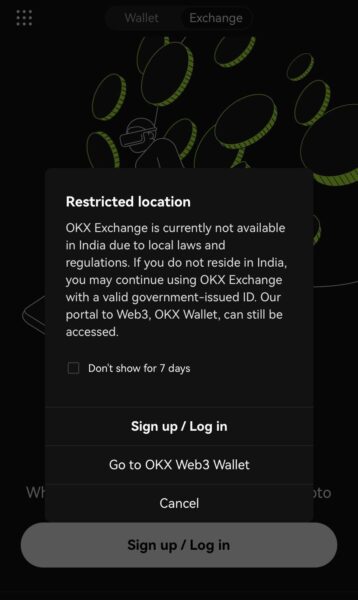 OKX Halts Crypto Exchange Services In India - CryptoInfoNet