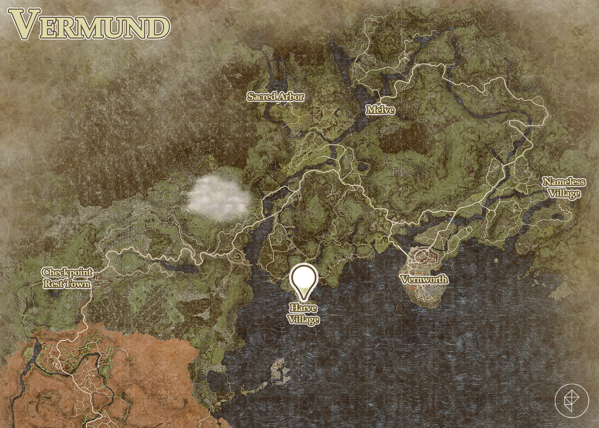 Dragon’s Dogma 2 map showing the location of Havre Village