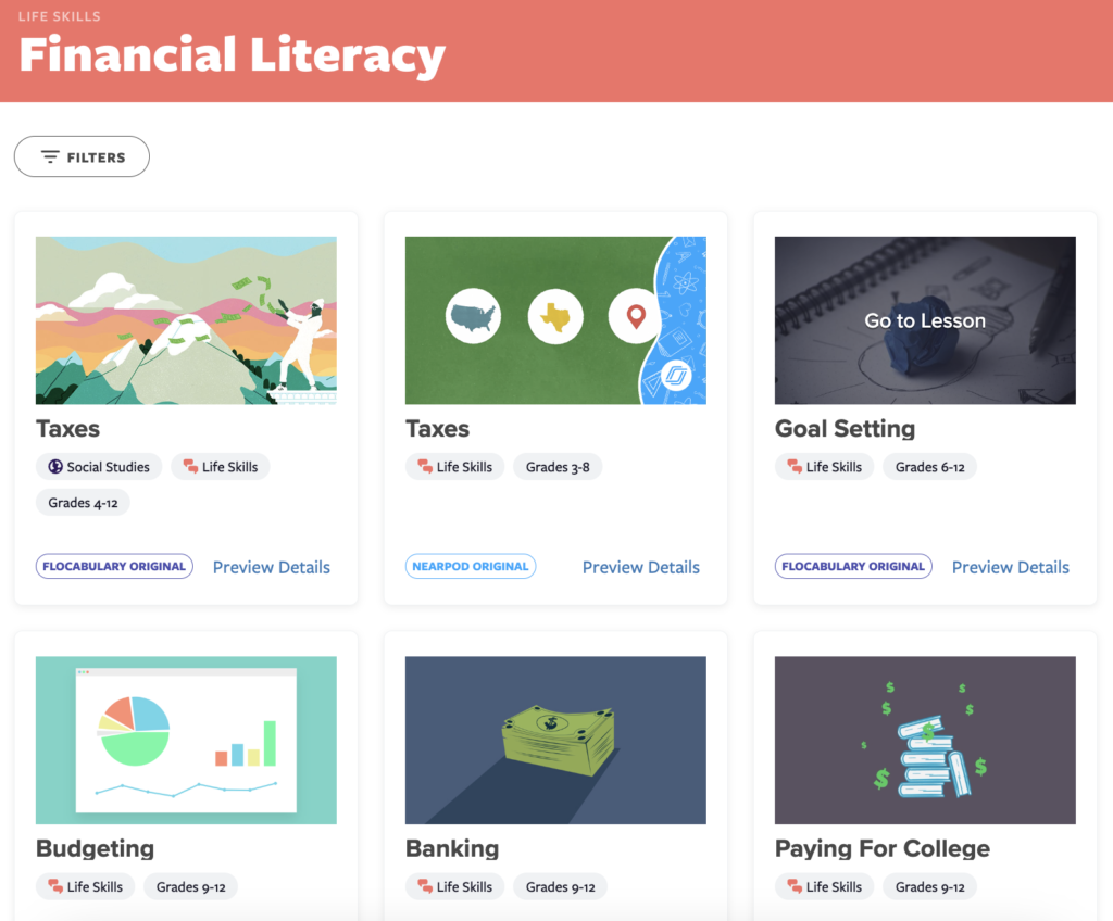 Financial literacy lessons