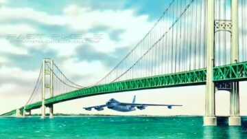 65 年前的今天：在雄伟的麦基诺大桥下驾驶 B-47 的人