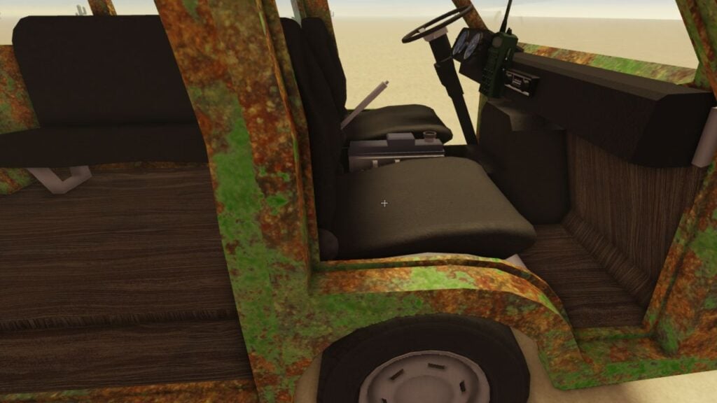 Image for our A Dusty Trip van guide. It shows the proper engine placement position for the van, between the front seats.