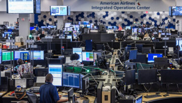 テキサス州フォートワースにあるアメリカン航空の統合オペレーションセンター (IOC) の内部の様子