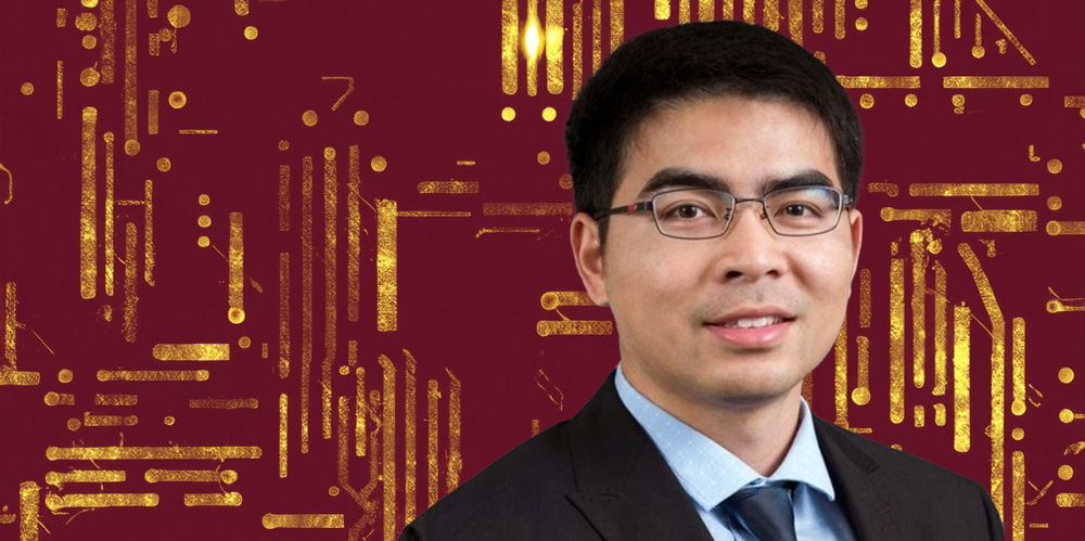 Houqiang Fu, assistant professor of electrical engineering in Arizona State University’s Ira A. Fulton Schools of Engineering,. Graphic by Erika Gronek/ASU. 