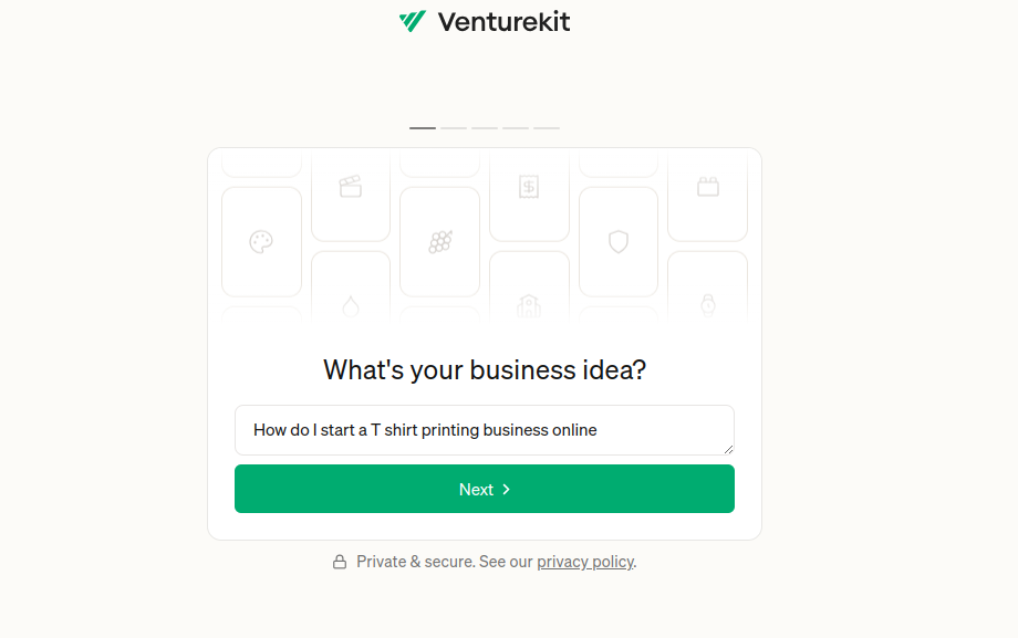 Venturekit: قم بصياغة خطة عملك الكاملة بنقرة واحدة فقط