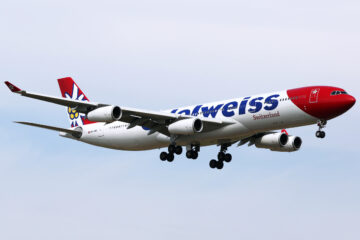 Der Edelweiss Airbus A340-300 erlebt einen angespannten Startvorfall am Flughafen Zürich