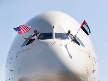Etihads Airbus A380 ger lyx till New Yorks himmel