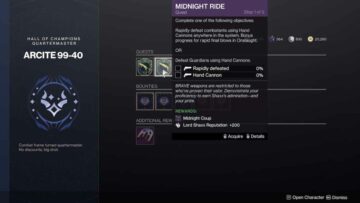 Kiireim viis Midnight Ride'i ülesande täitmiseks mängus Destiny 2: Into the Light