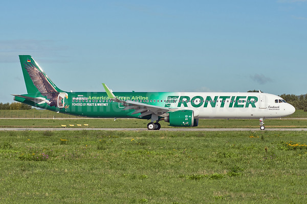 Frontier Airlines celebrates its “America’s Greenest Airline” title with a special livery on its first Airbus A321neo