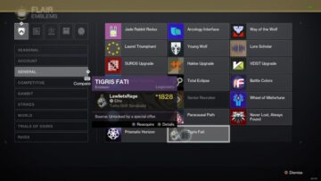 Hvordan få et gratis Tigris Twitch Emblem for Destiny 2