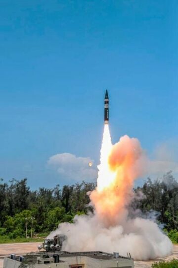 Indien provskjuter ballistisk missil Agni-Prime