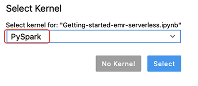 Choose PySpark as kernel