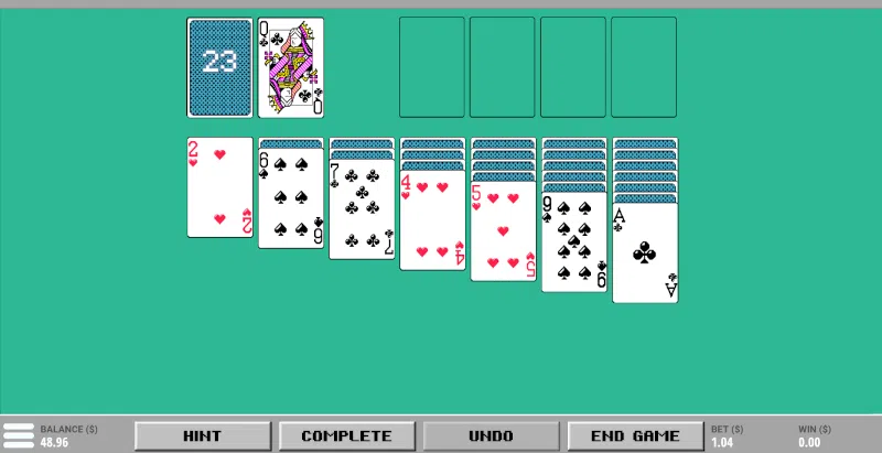 Solitaire for real money game play