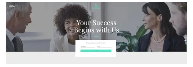 Lead-Gen Landing Page example from Wix