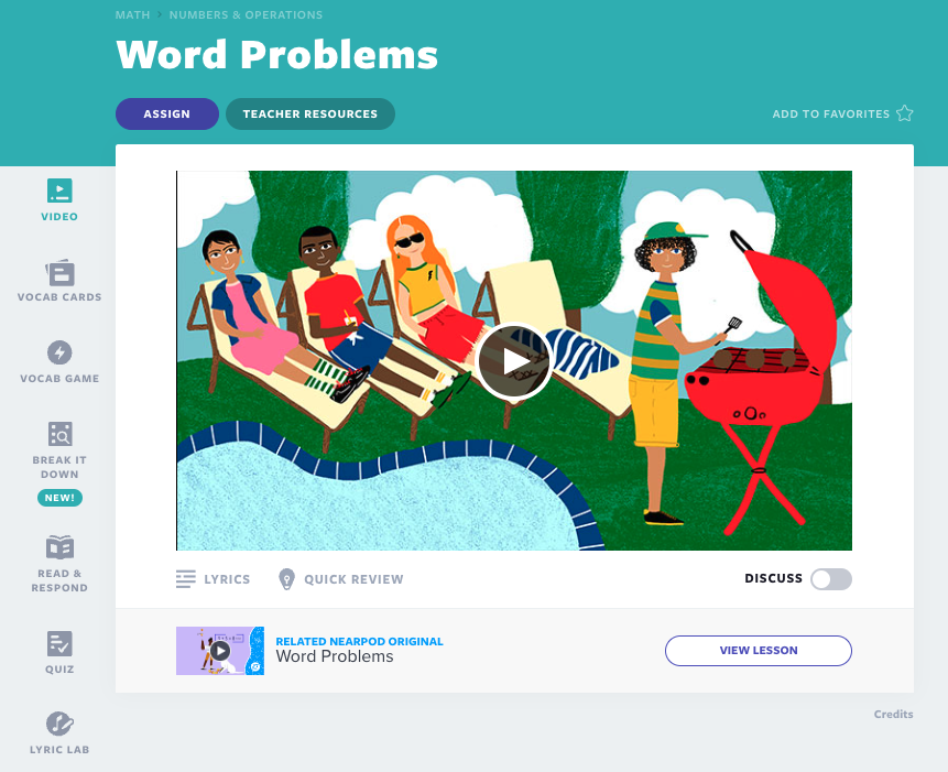 Flocabulary Word Problems video lesson