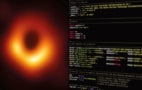 the original black hole image (left) and open code (right) from the EHT Collaboration