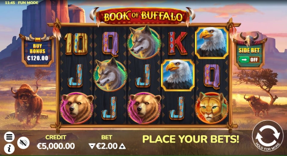 Book of Buffalo slot reels by Indigo Magic - best new online slots of the week