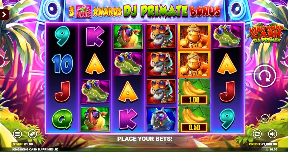 King Kong Cash DJ Prime8 slot reels Blueprint Gaming - best new online slots of the week