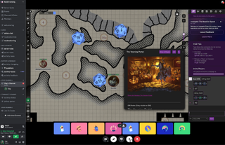 Beta teething issues aside, Discord's Roll20 activity for running D&D and other RPGs inside the app works great