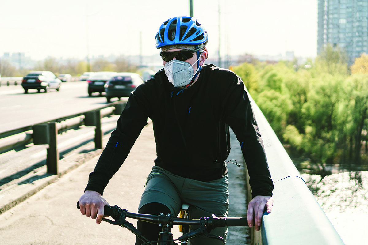 biker with mask