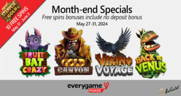 Everygame Poker Offers No Deposit Bonus and Free Spins To Wrap Up the Month of May