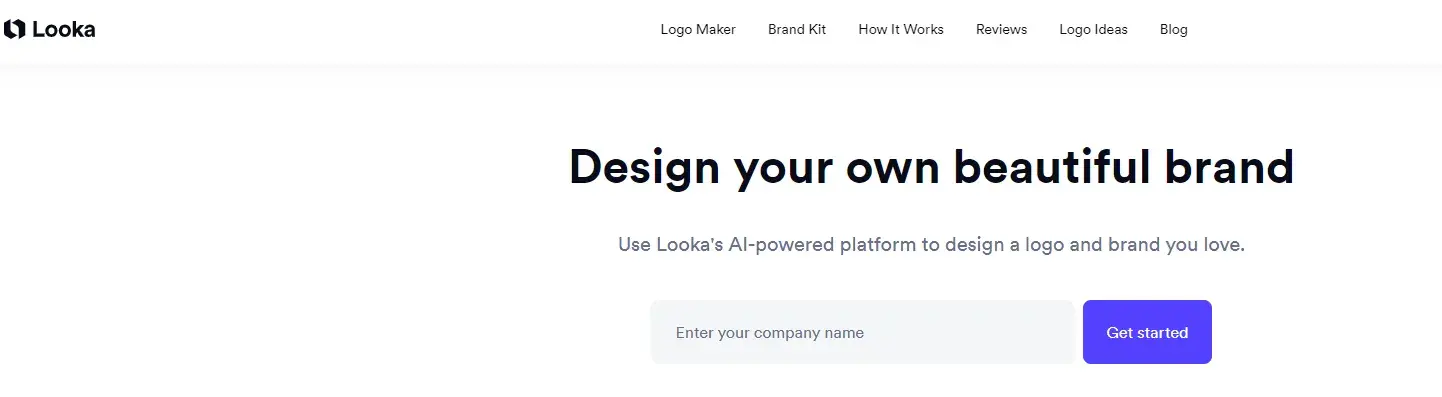 Adding a company name to Looka, ai tools for graphic design