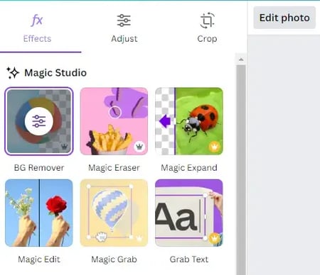 AI image editing features in Canva, ai for graphic design 