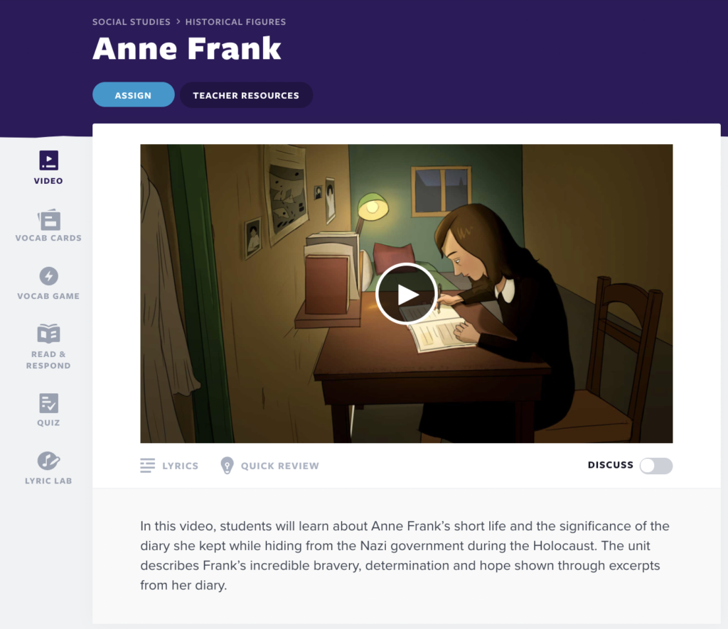 Anna Frak video lesson