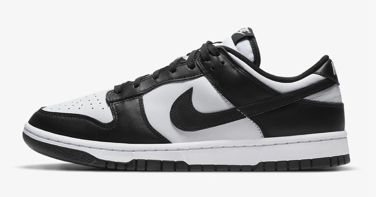 Nike Dunk Low "Panda" product image of a black and white low-top sneaker.